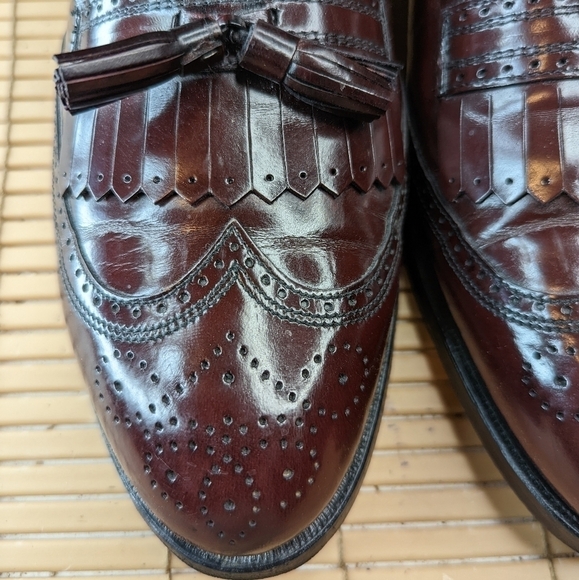 Bostonian USA Made Burgundy Leather Kilt Tassel Slip On Loafers Shoes Men's 11D - Picture 4 of 10